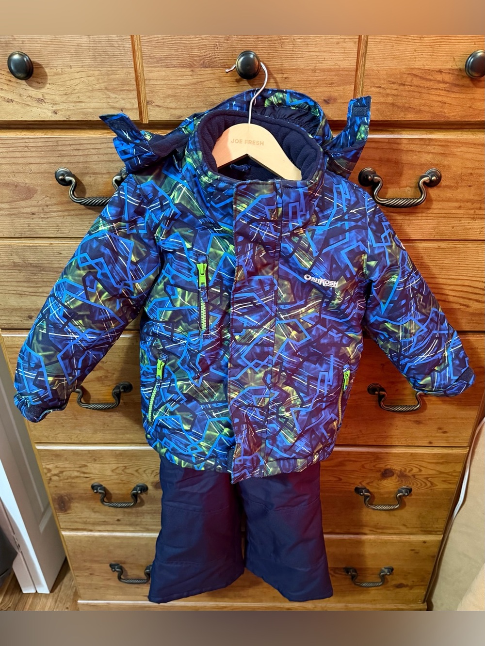 OshKosh B'gosh Blue Patterned Toddler Two Piece Winter Snowsuit Size 2T